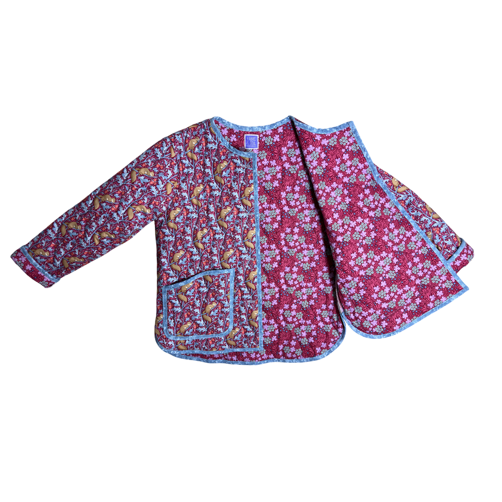 Detail of cotton and wool fabric and quilting