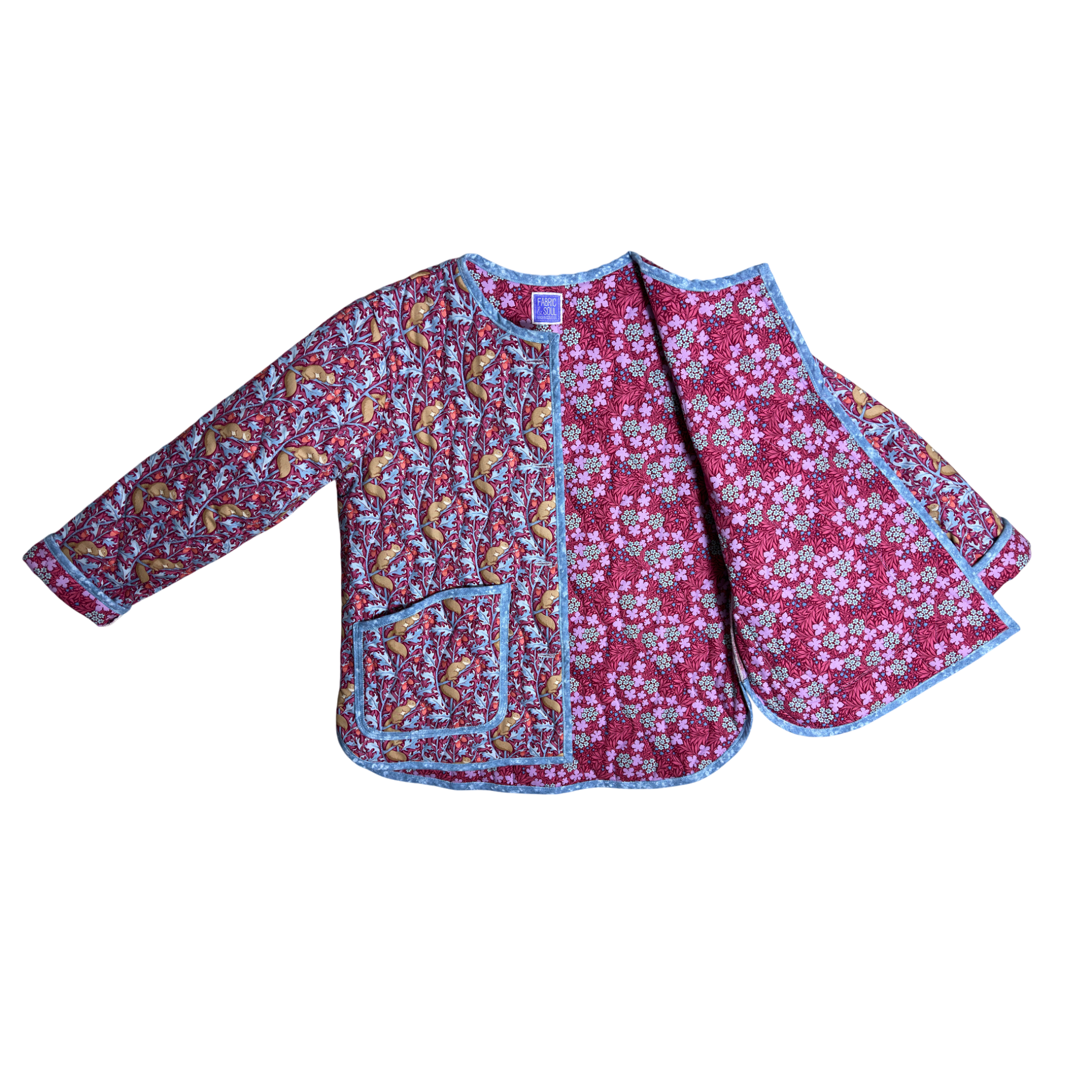 Detail of cotton and wool fabric and quilting