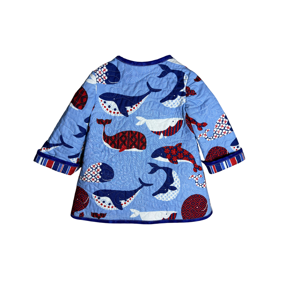 Harbor Explorer Coat – Nautical Quilted Jacket for Kids (Blue & Red)