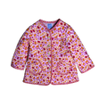 Happy Crabs Childs jacket front showing buttons and flowered pink trim