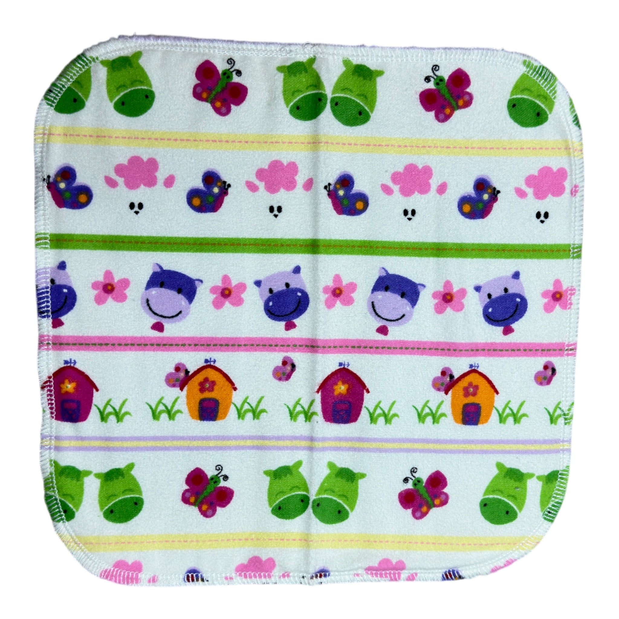 Baby Burp Cloth - Garden Rows (Flannel)