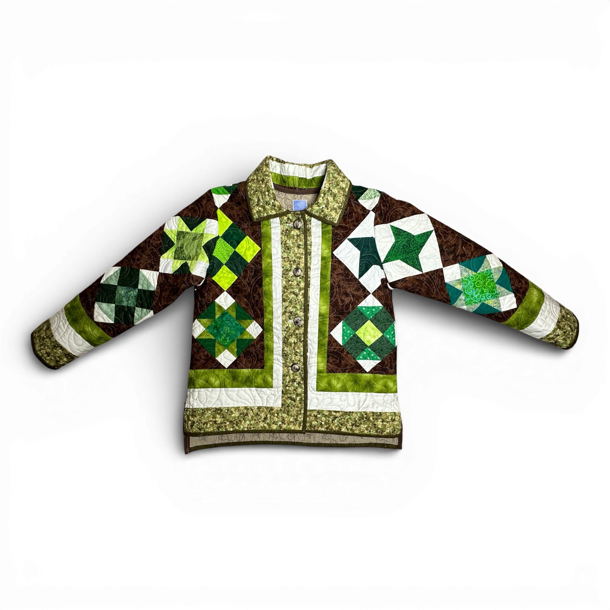 One-of-a-kind quilted coat handmade from repurposed quilt by Fabric & Soul