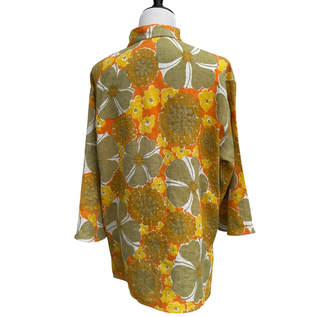 Drop Shoulder Linen Tunic Back View – One of a Kind Handmade by Fabric & Soul