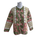 Vintage Quilt Coat – Soft Green Floral | Sustainable Handmade Jacket | Women's Large