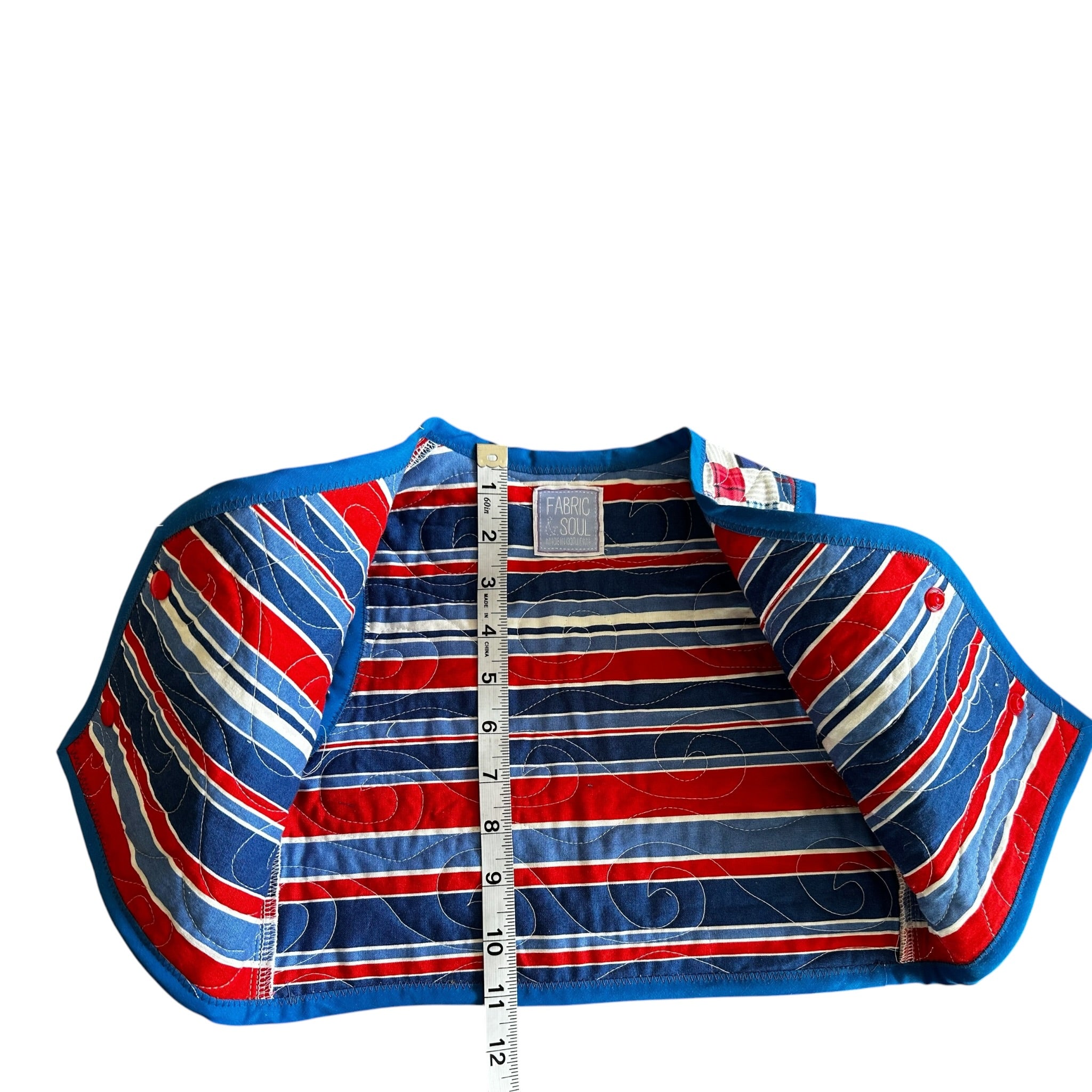 Red, White & Blue Patchwork Quilted Vest – Handmade Child's Americana Vest, Longarm Quilted