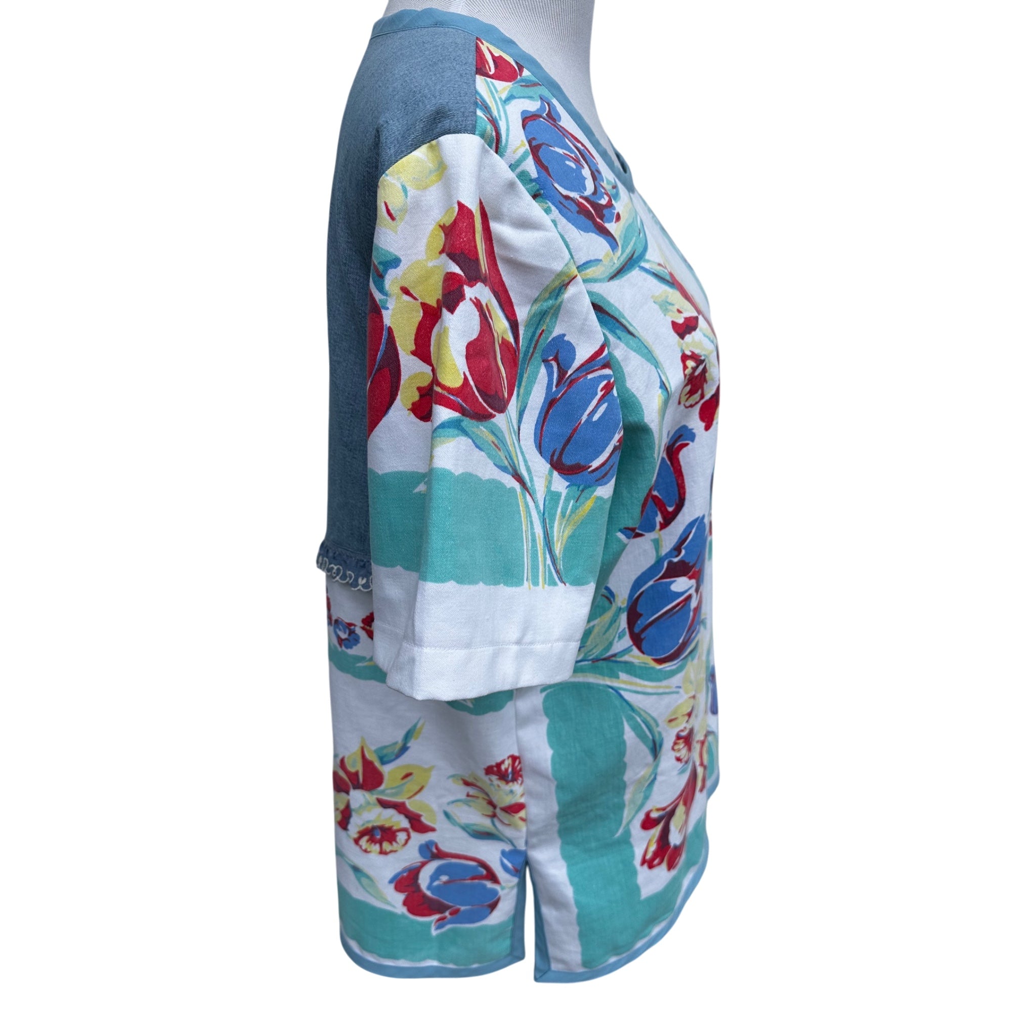 1950s "Everyday Bloom" Tunic | Vintage Tablecloth Top | Medium