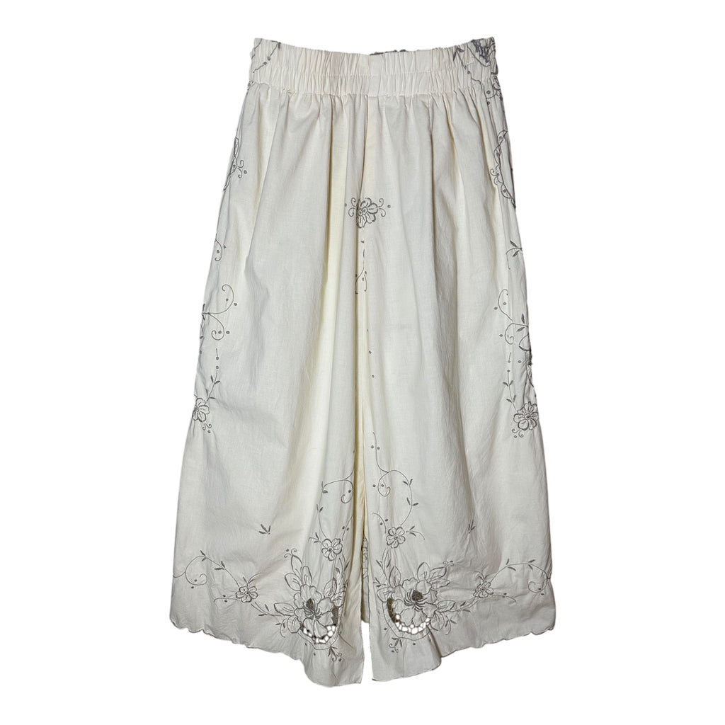 Fabric & Soul Vintage Tablecloth Skirt | Sustainable Cotton Boho Skirt with Cutwork & Scalloped Hem