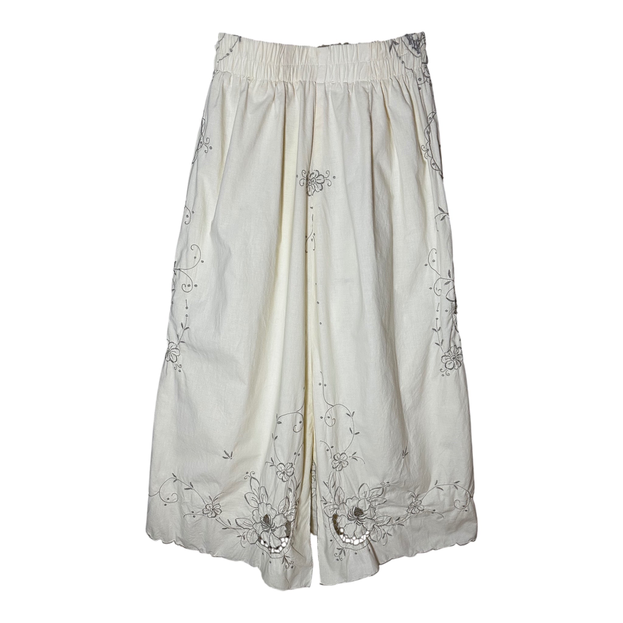 Fabric & Soul Vintage Tablecloth Skirt | Sustainable Cotton Boho Skirt with Cutwork & Scalloped Hem