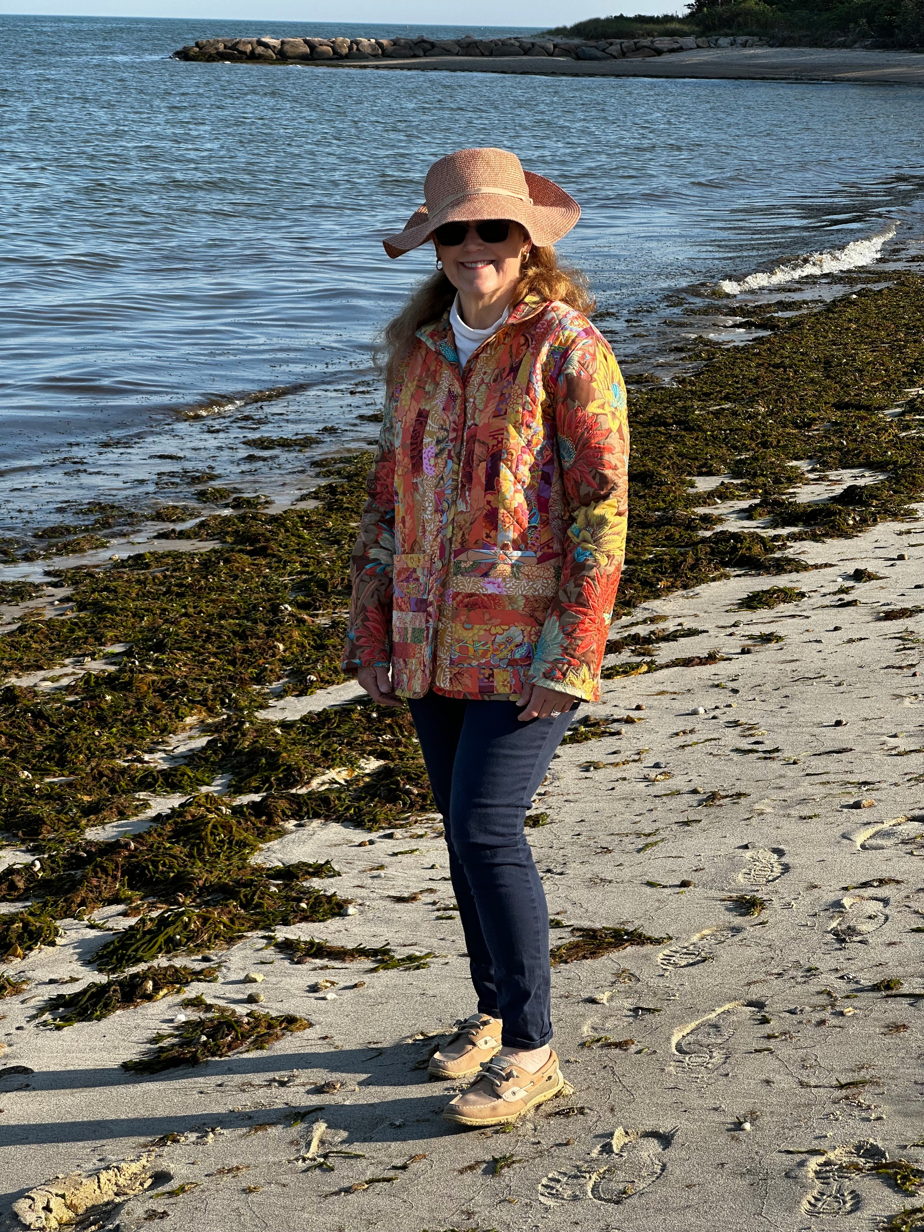 Fall for the Colors quilted coat — Kaffe Fassett fabrics, handmade in Cotuit MA by Fabric & Soul