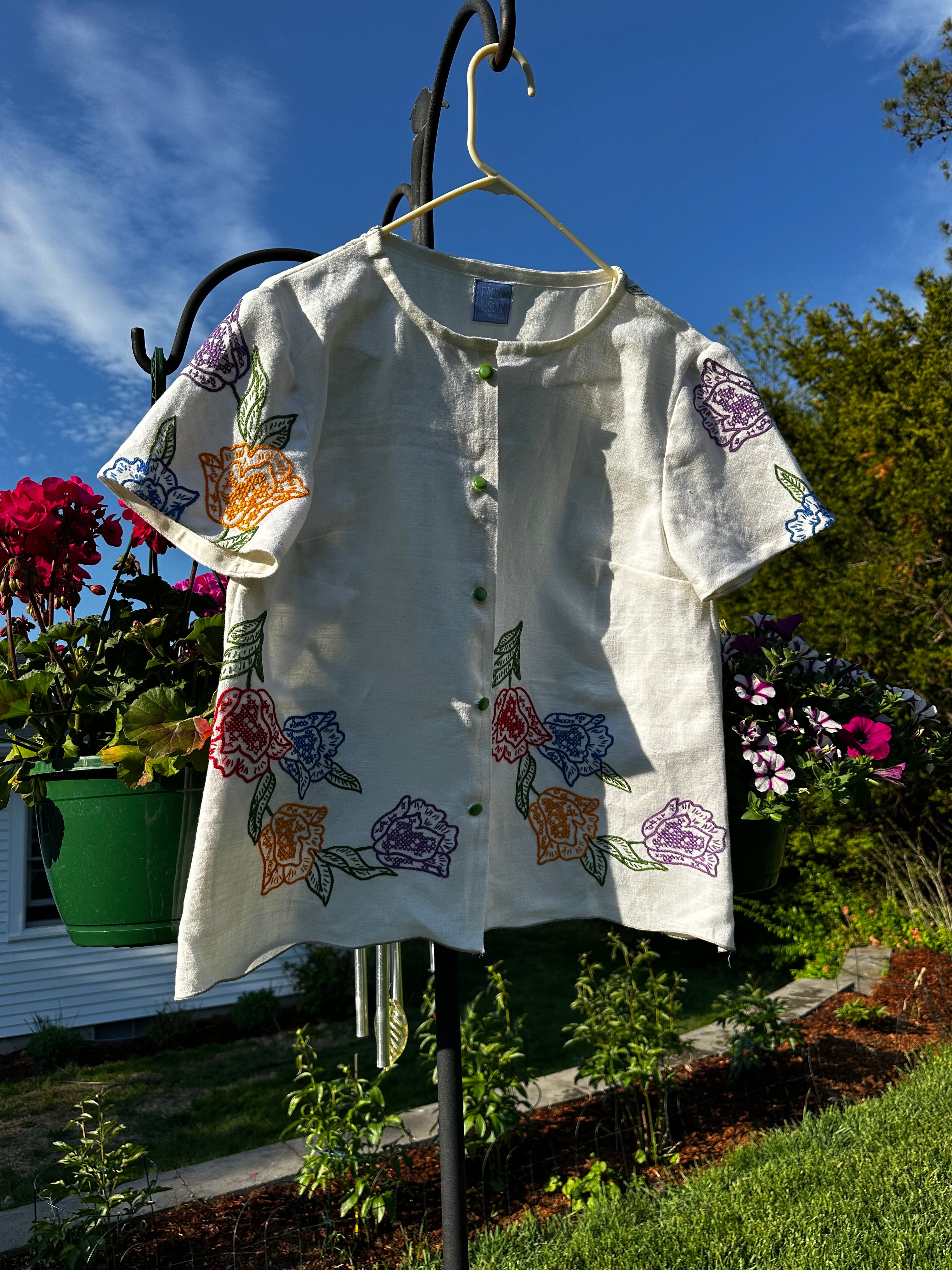 Vintage Linen Embroidered Shirt – One of a Kind