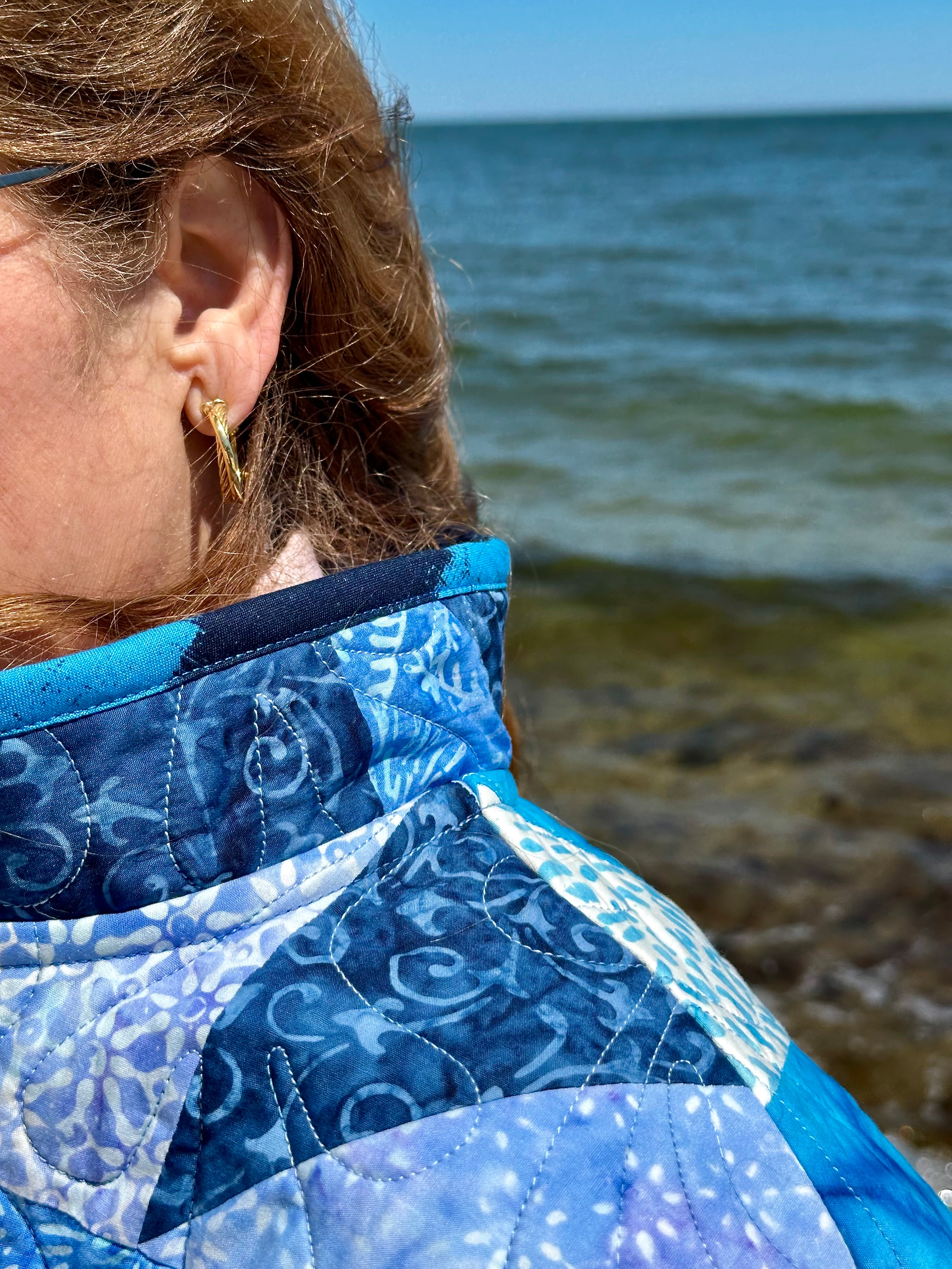 Artisan Batik Quilted Jacket – Shades of Blue | Handmade in Cotuit by Fabric & Soul