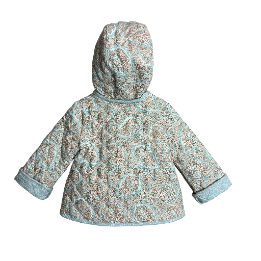 Close-up of quilted jacket showing detailed stitching