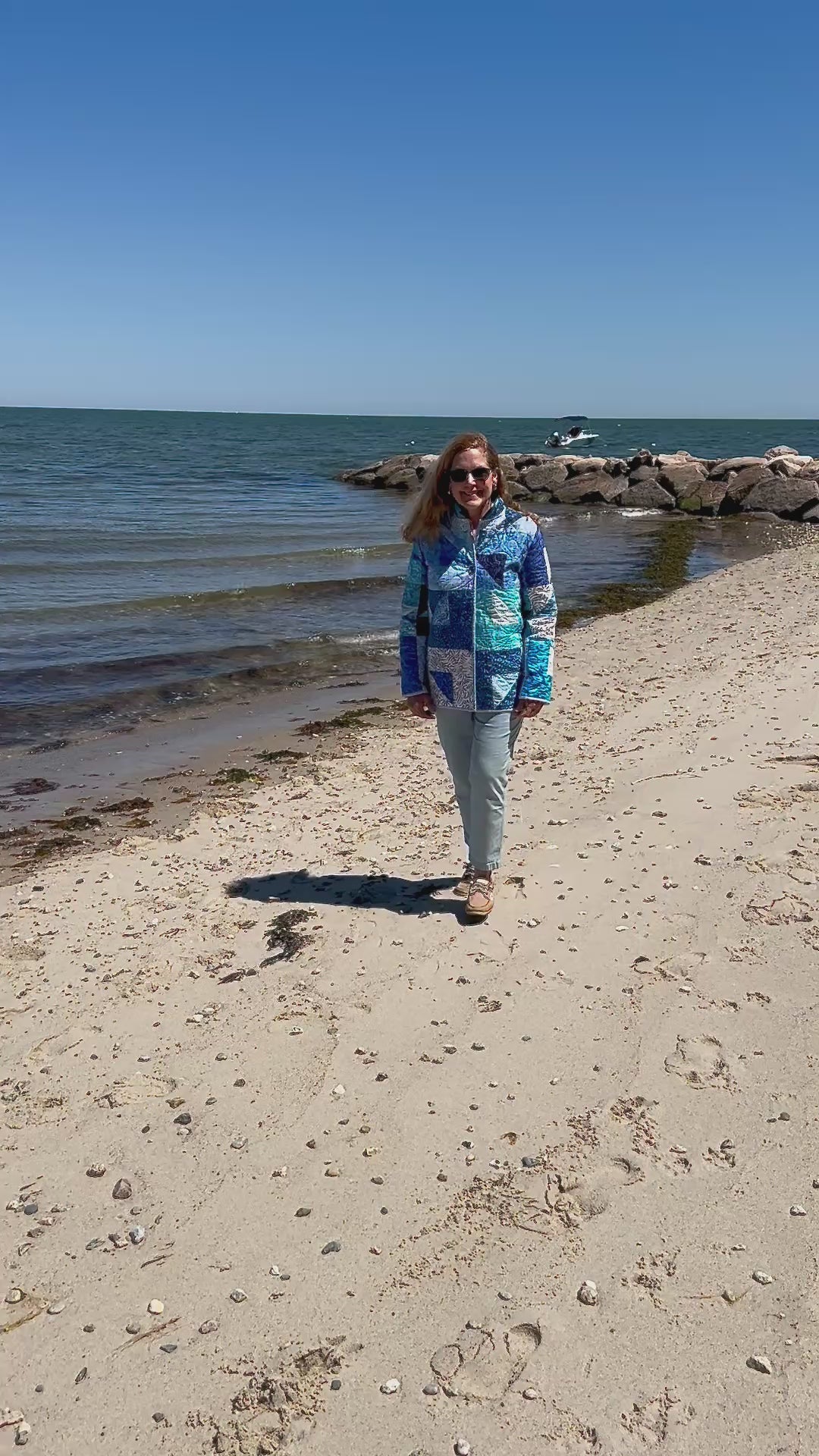 Artisan Batik Quilted Jacket – Shades of Blue | Handmade in Cotuit by Fabric & Soul
