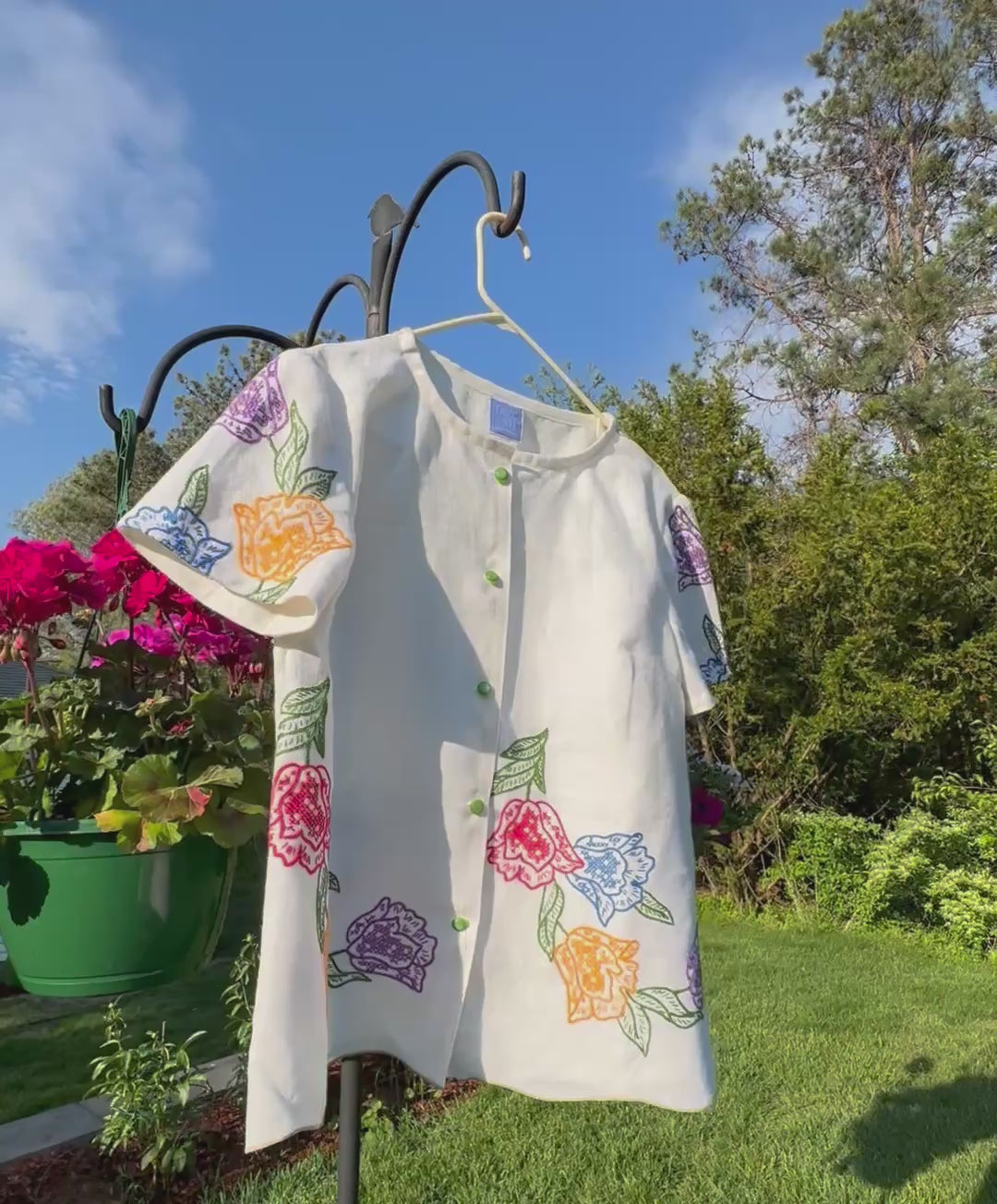 Vintage Linen Embroidered Shirt – One of a Kind