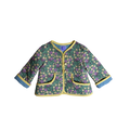 Childs Woodland Bloom jacket with green,  pink and blue botanical print