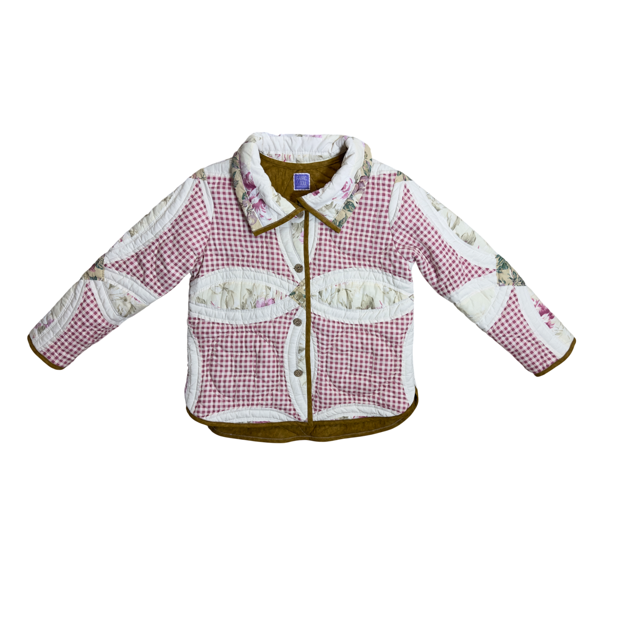 Vintage-inspired quilted jacket with detailing of the wedding ring pattern