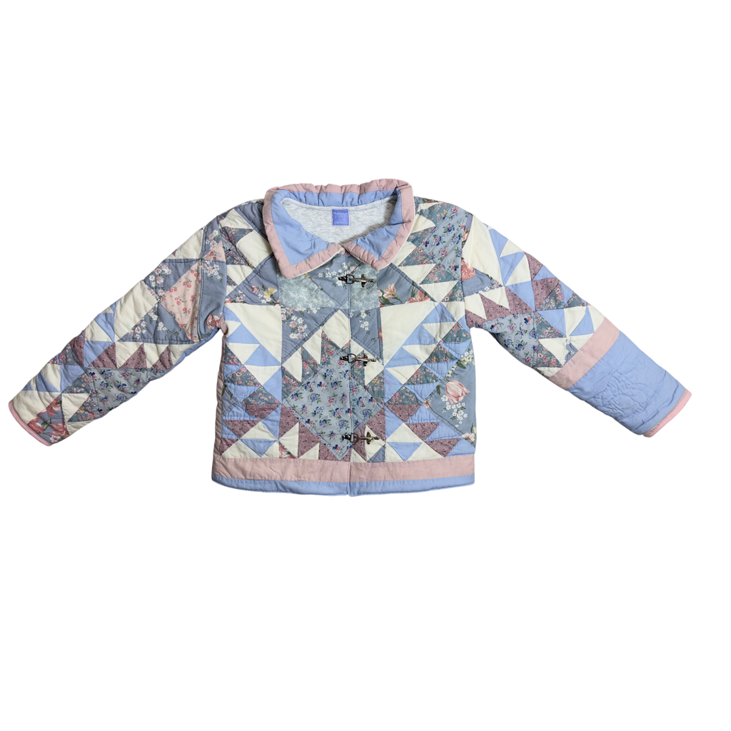 Traditional vintage quilted jacket in pastel colors