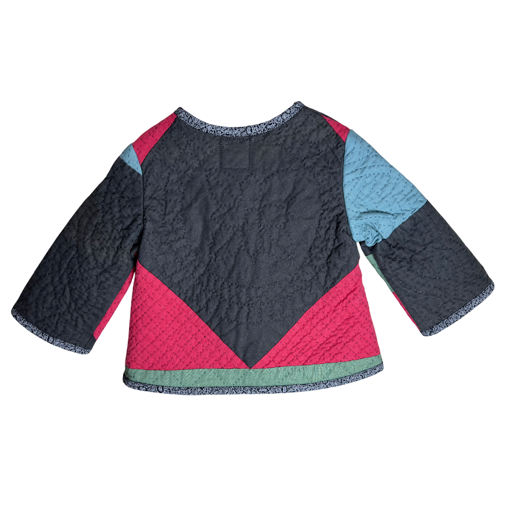 Back view of Stitch Magic sustainable jacket with unique quilting design