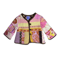 Front view of Cutie Love sustainable patchwork jacket