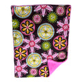Handmade baby burp cloth set of two with art-deco flowers on brown and bright animals on yellow with terry cloth backing