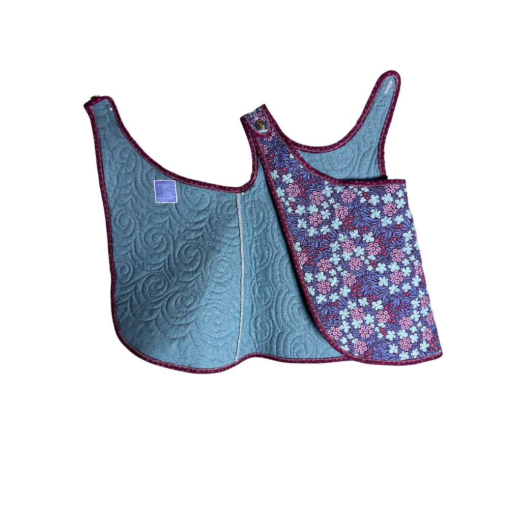 Detail of quilted cotton fabric quilting and wrap