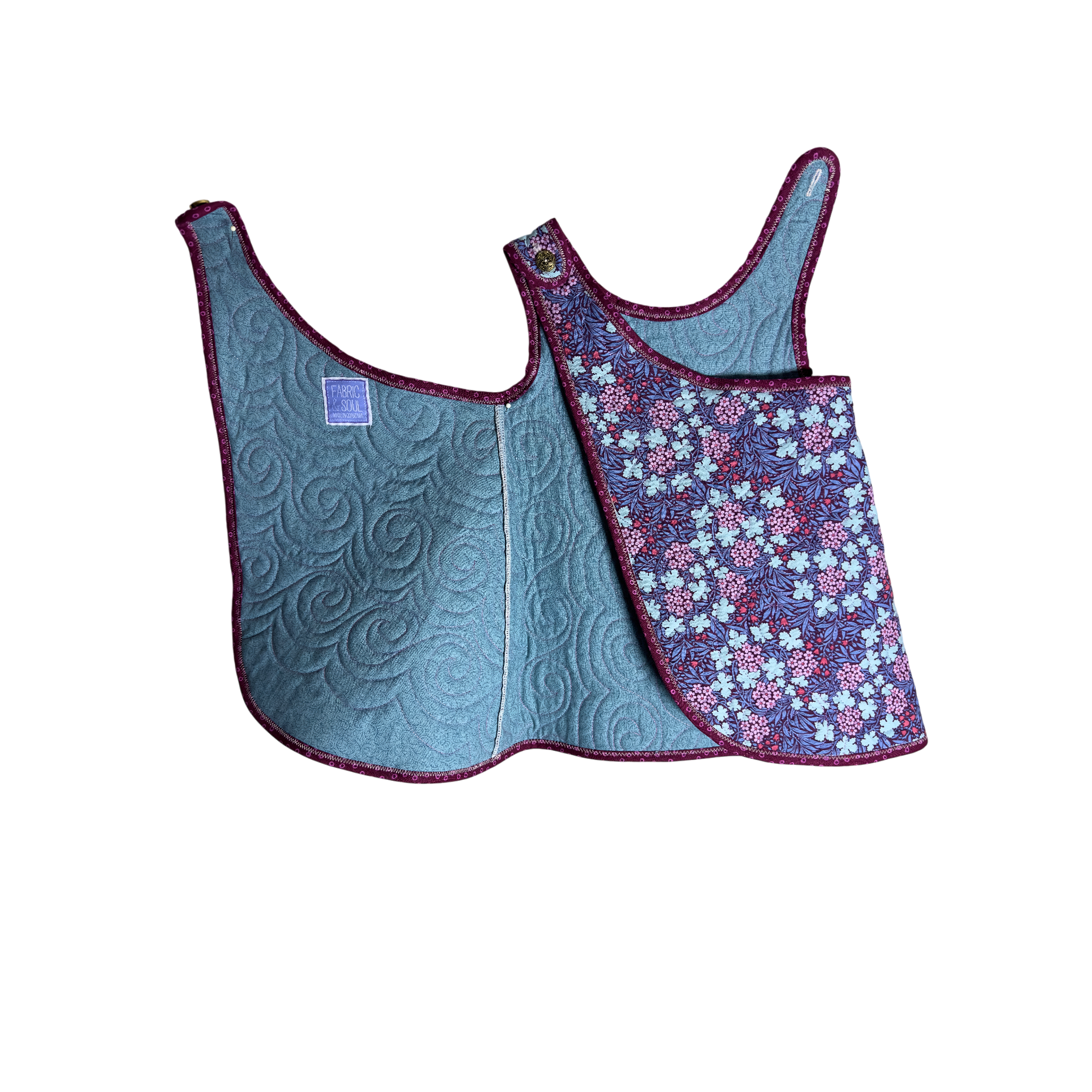 Detail of quilted cotton fabric quilting and wrap