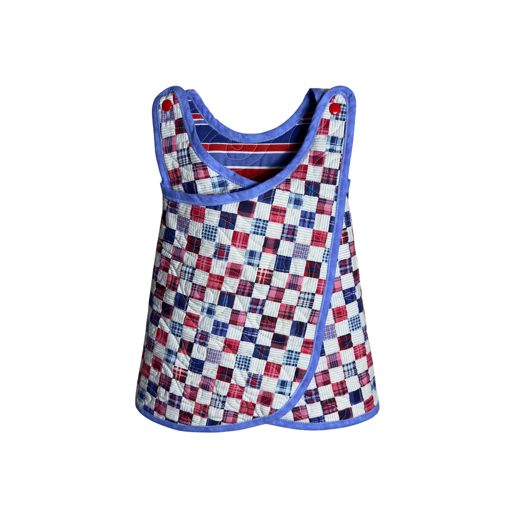 Back view of wrap-style jumper for kids