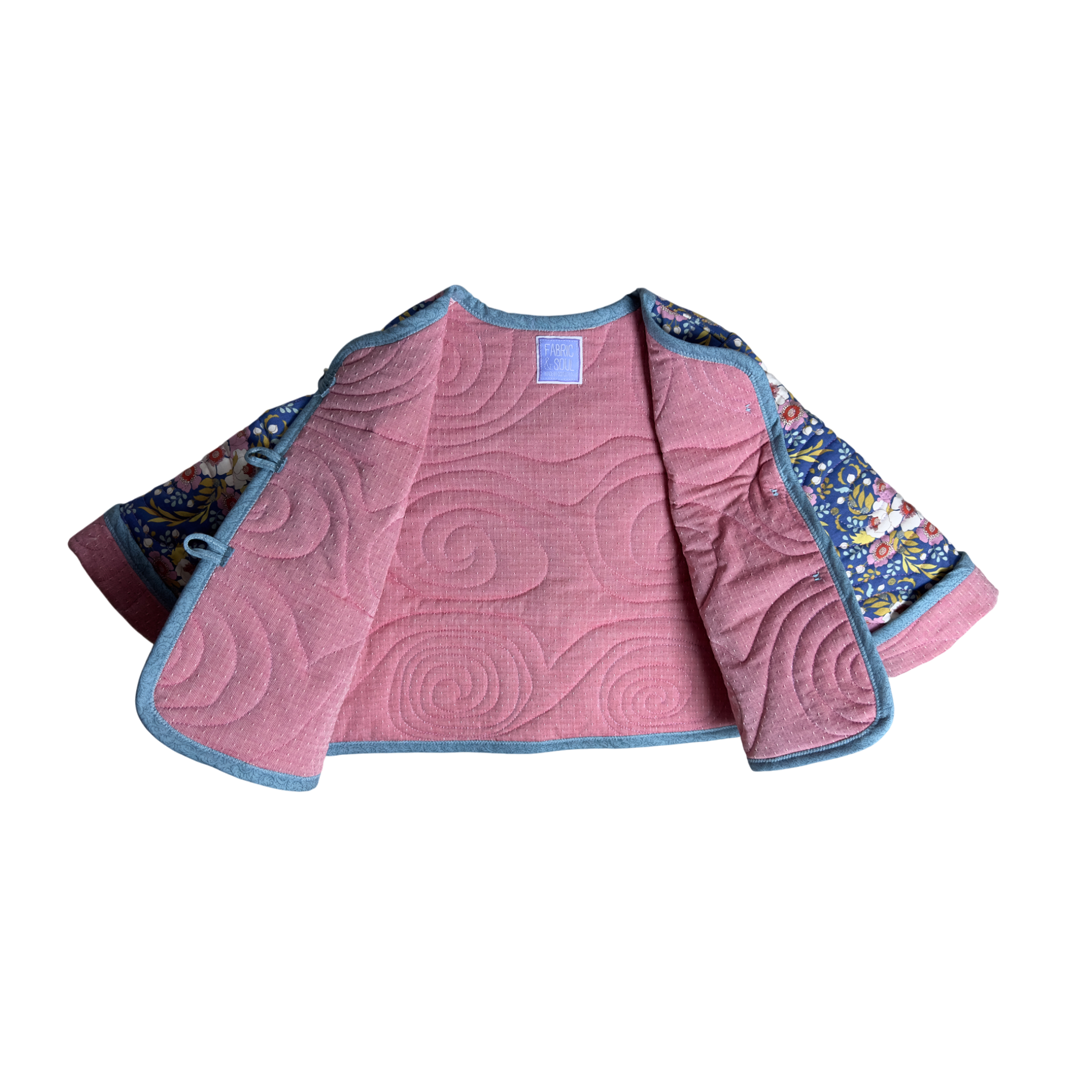 Detail of artisan quilting on inside lining fabric