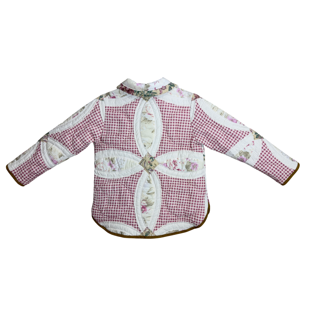 Close-up of design embellishments and quilting on Prairie & Pearl jacket