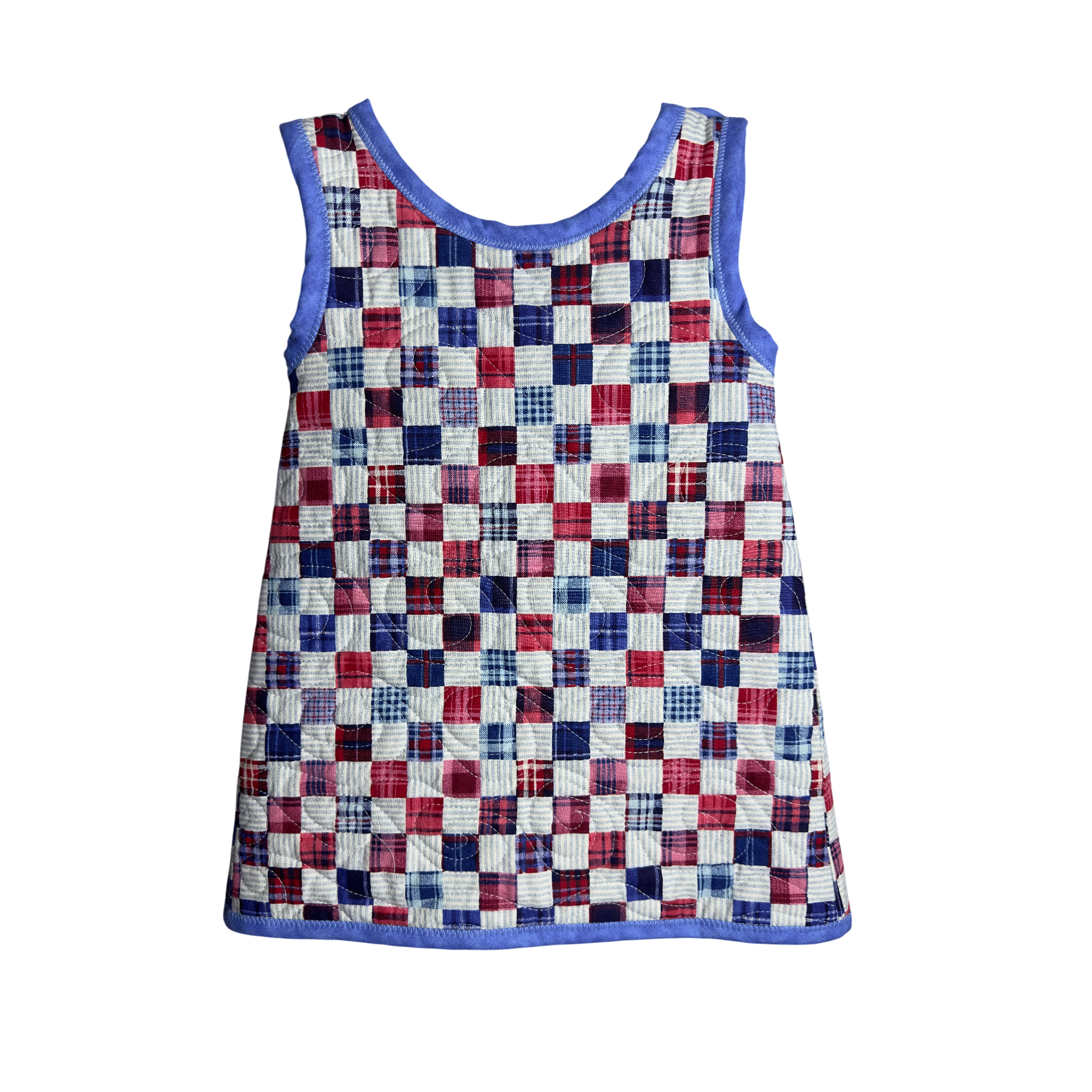 Child wearing Regatta wrap jumper quilted cotton dress