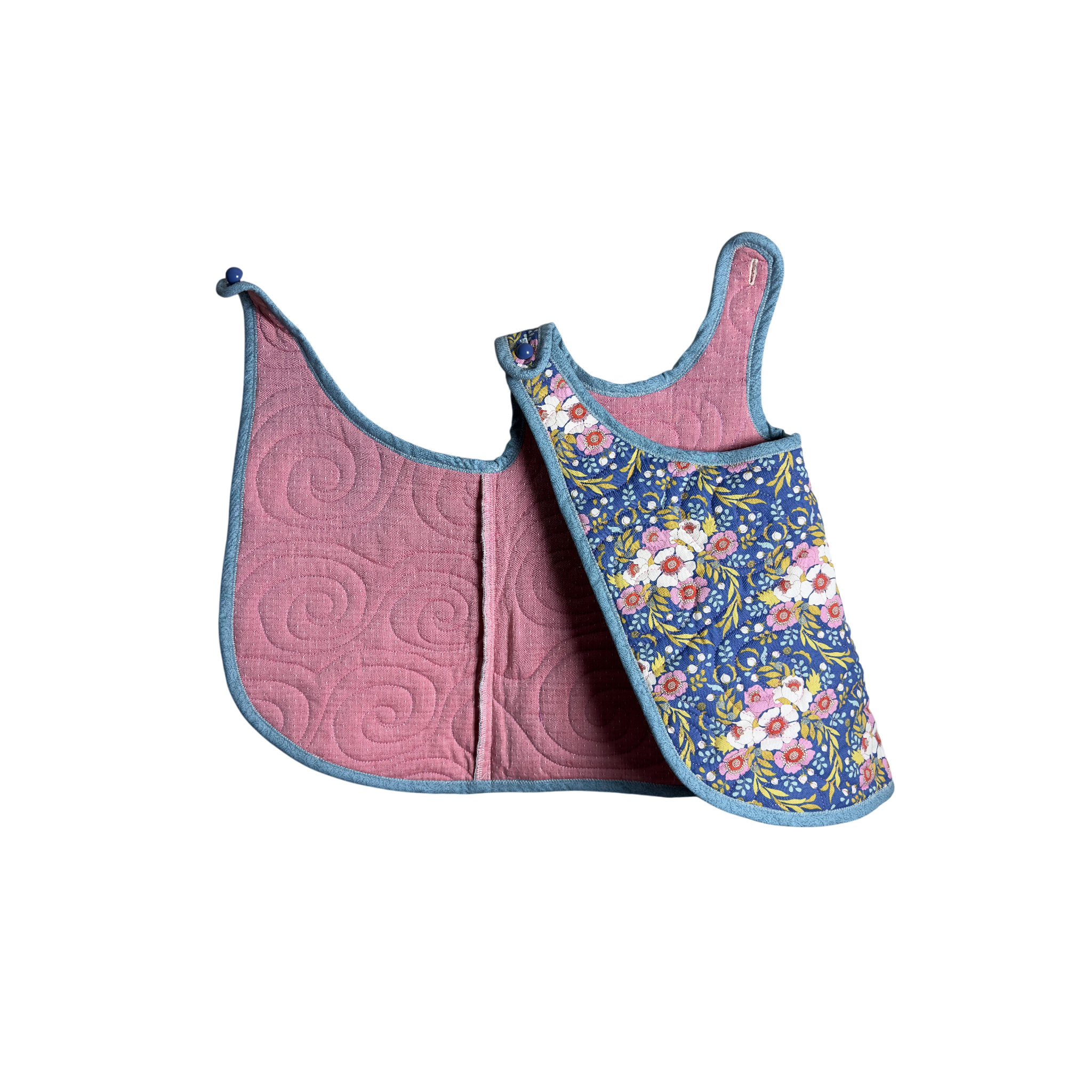 Dancing Flowers Wrap Jumper detail showing  patterns and wrap design 